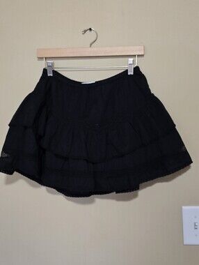 Abercrombie & Fitch Black Tiered Ruffle Skort